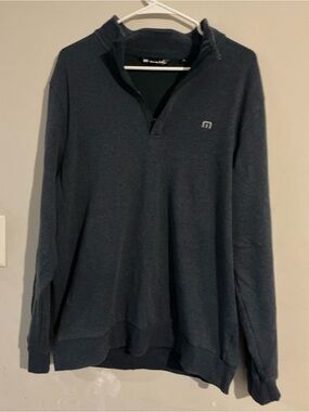 Travis Mathew Men's Zip‑Up Sweater in Navy